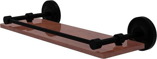 Allied Brass PRBP-1-16-GAL-IRW-BKM Prestige Regal Collection 16 Inch Solid IPE Ironwood Gallery Rail Shelf, Matte Black
