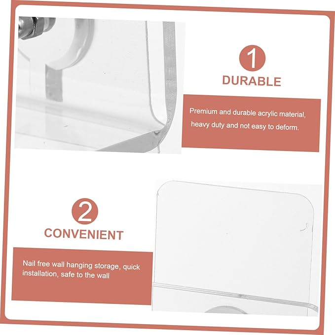 2Pcs Wall Mounted Storage Rack Durable Acrylic Bathroom Shelf Punch Design for Easy Installation for Organizing Toiletries and Accessories Bathroom Kitchen