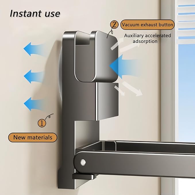 Drill Free Powerful Vacuum Suction Cup Towel Ring Shower Washcloth Hand Towel Square Holder