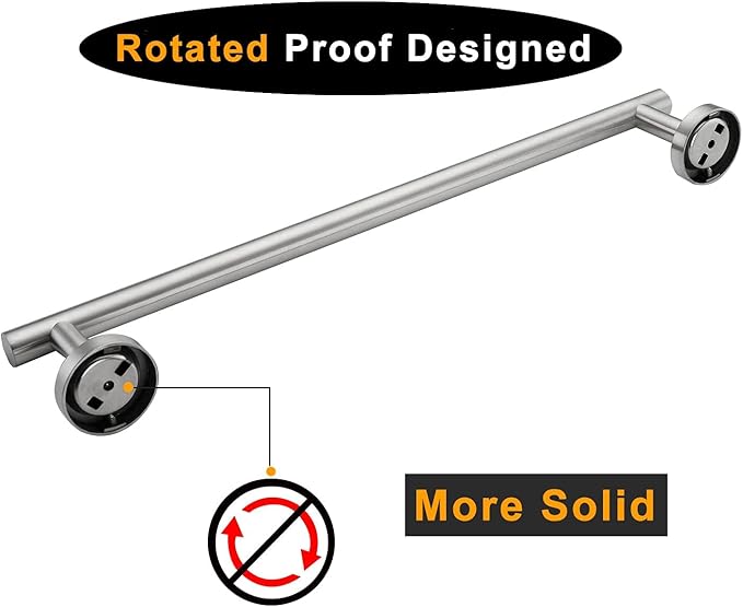 Nolimas Brushed Nickel Bath Towel Bar Single Bars Towel Rack Rod Classic Wall Mounted SUS304 Stainless Steel Toilet Kitchen Bathroom Towel Holder Towel Shelf Single Layer,24 inches-2 Pack