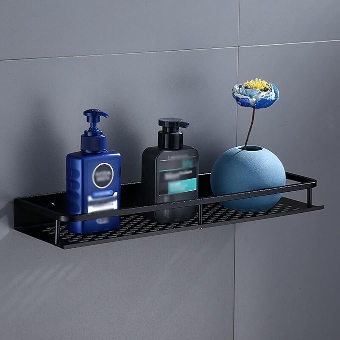 HASMI Bathroom Shelf Floating Shelves Wall Mounted Storage Shelves for Kitchen Bathroom Wall Storage Shelves Organizer 11.8 by 4.7 Inches(Black) Floating Shelves (Size : 30cm)