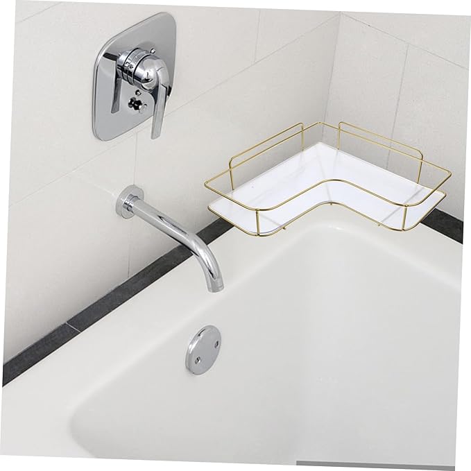 Amosfun Acrylic Storage Rack Rv Shelves for Bathroom Wall Mount No Drill Corner Rack