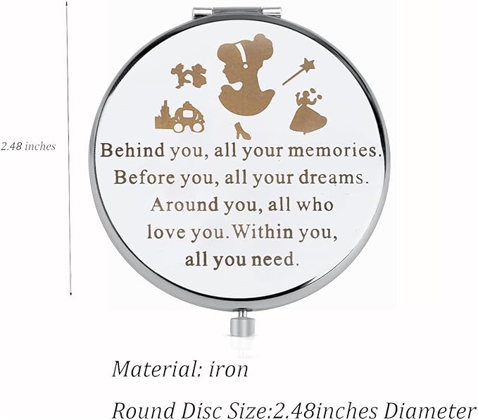 FEELMEM Fairy Compact Mirror Princess Gift Behind You All Your Memories Princess Fans Gift