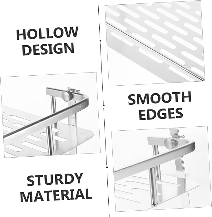 PRETYZOOM Bathroom Wall-Mounted Storage Rack Double Layer Aluminum Shelf Toilet Organizer for Bathroom Black Metal Design Space-Saving Solution for Sundries Storage