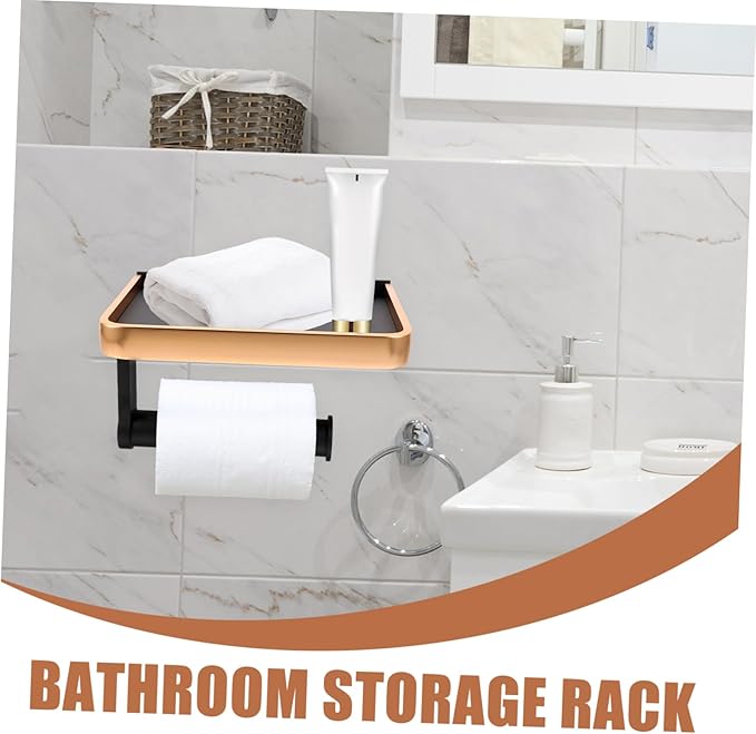 PRETYZOOM Antique Mobile Phone Holder Punch-Free Storage Rack Single Layer Bathroom Organizer for Toilet Shelf Waterproof Easy Installation