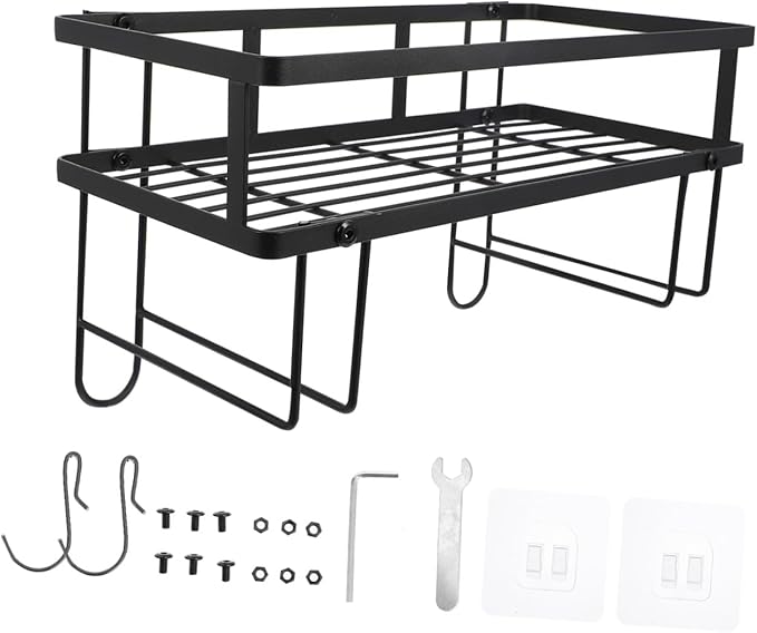 PRETYZOOM Over The Toilet Shelf Single-Tier Storage Rack Metal Storage Shelf for Bathroom