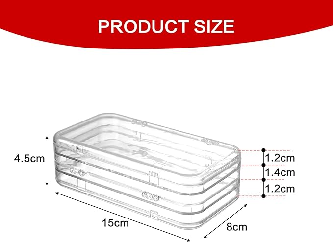 Press On Nail Organizer Case,Tri-Fold 4 Page Press On Nail Storage Box with Adhesive Double Sided Tape,PET Plastic Holder Box for Fake Nail,Nail Display Nail Salon Supplies Nail Art Business