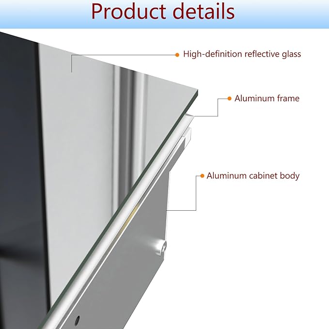 28"x28" Aluminum Medicine Cabinet, Bathroom Cabinet with Mirror,Firm and Durable, Waterproof and Rust-Proof, Recessed or Surface Mount,Assembly Required
