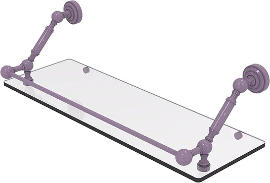 Allied Brass DT-1-24-GAL-LVN Dottingham 24 Inch Floating Glass Shelf with Gallery Rail, Lavender