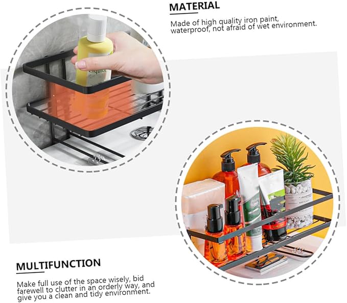 BESTOYARD 1 Set Bathroom Toilet Tank Storage Rack Elegant Over Toilet Shelf for Organizing Sundries Simple Design with Nail Fixers Bathroom Storage