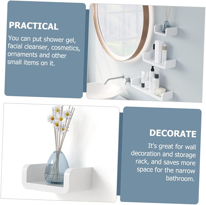 Bathroom Wall Hanging Rack Space-Saving Storage Shelf for Toiletries Easy Install