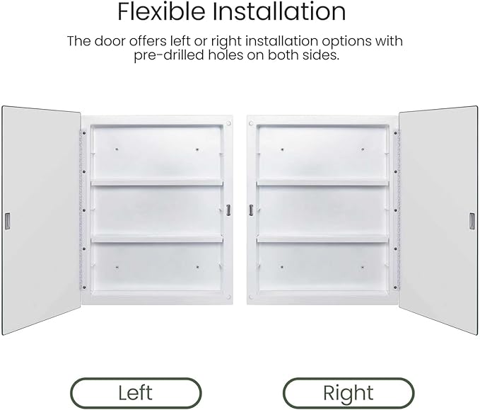 Bathroom Medicine Cabinet with Beveled Mirror,Medicine Cabinet with Storage Function,Hanging Storage Cabinet,Bathroom Mirror Cabinet,Adjustable Shelves,White (16 x 20 inch)