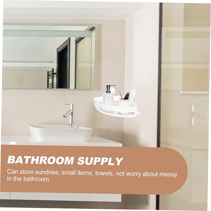 Bathroom Organizer Over Toilet Storage Basket Adhesive Triangular Toiletry Shelf Household Corner Rack