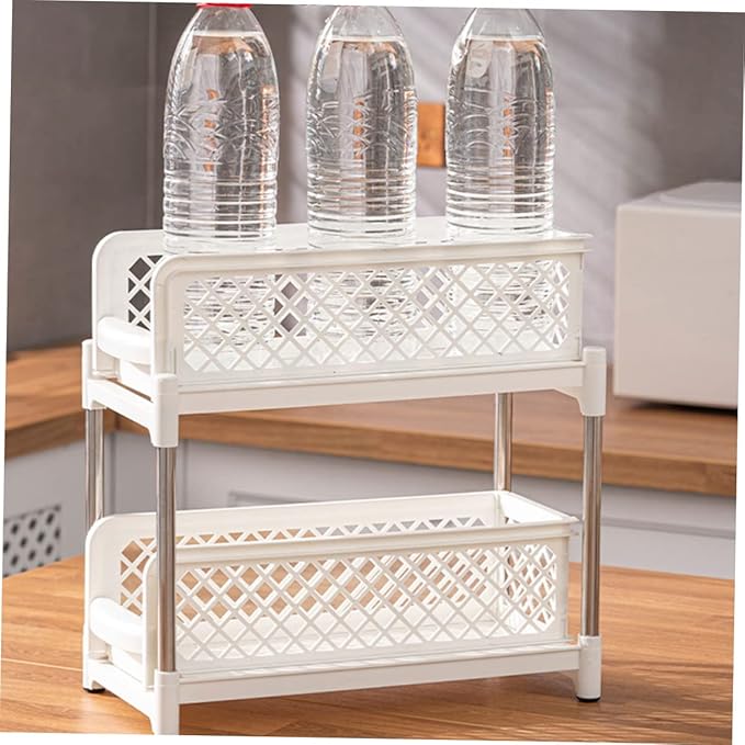 COLLBATH Convenient Dual Seasoning Rack for Kitchen Professional Bathroom Shelf Stable Design for Easy Organization and Storage for Makeup and Kitchen Supplies