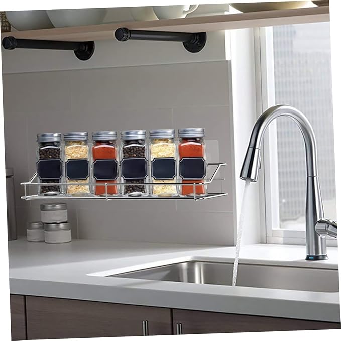 Happyyami Double Layer Bathroom Storage -Mounted Stainless Steel Organizer No Drill Hanging Shelf for Bathroom and Kitchen Easy Installation Space-Saving Design