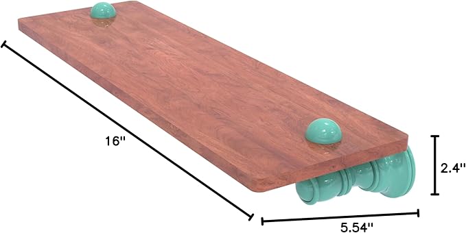 Allied Brass CL-1-16-IRW-SFG Carolina Collection 16 Inch Wood Shelf, Sea Foam Green