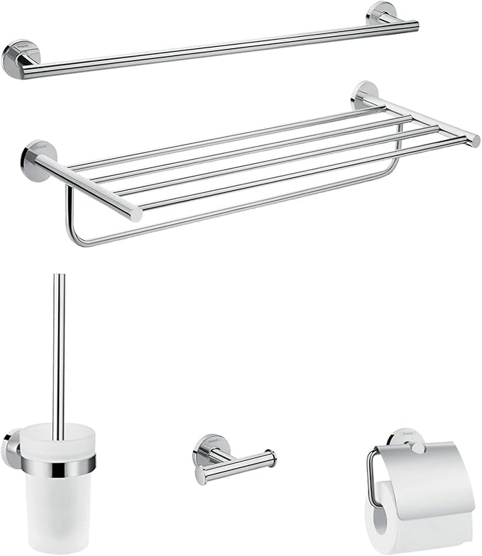 hansgrohe 41728000 Logis Universal Bathroom Accessories Set, 5 Pieces, Chrome