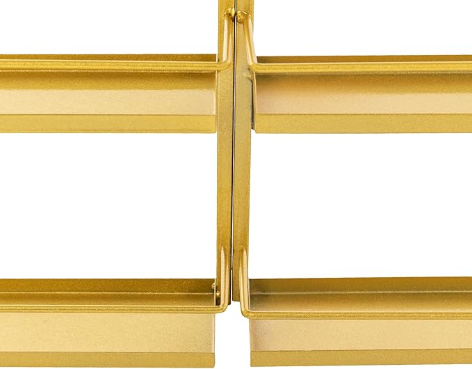 Wall-Mounted Nail Polish Storage Racks Metal Nail Polish Holder 5 Tiers Salon Wall Shelf Organizer Wall Shelf for Nails Salons, Beauty Shops, Stores (1 Middle Rack, 2 Side Racks, Gold)