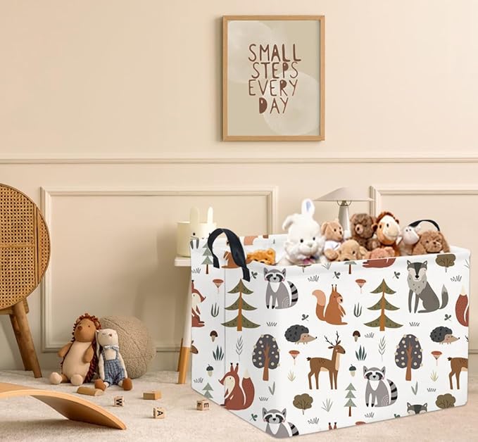 Rectangular Kids Storage Bin Gift Basket - Cute Kids Toy Organizer Shelf Book Basket Room Decor(Animal)