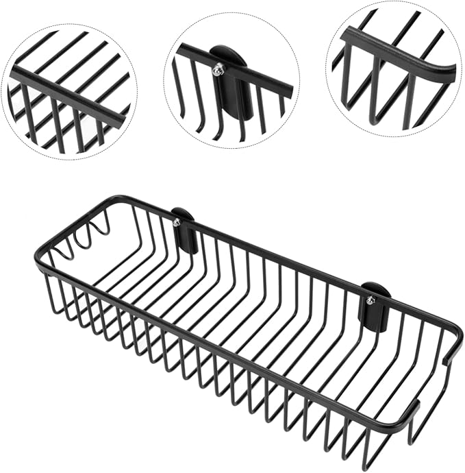 1Pc Wall Mounted Storage Rack No Drill Shelf for Bathroom Kitchen Stylish Organizer for Shampoo Toiletries Functional Design Easy Installation