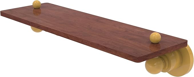 Allied Brass AP-1-16-IRW-SGL Astor Place Collection 16 Inch Solid IPE Ironwood Shelf, Spanish Gold