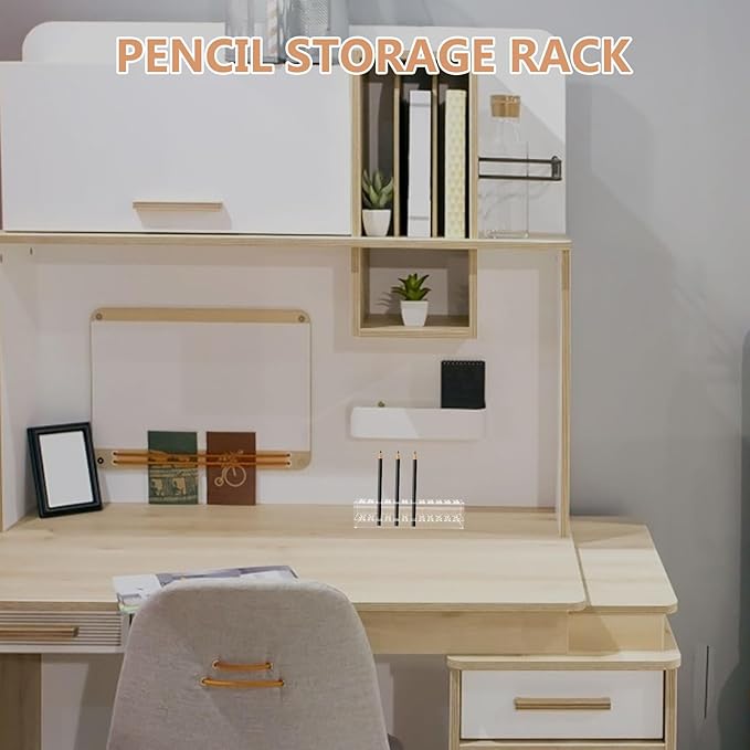 SHINEOFI Multi-slot Acrylic Pen Holder: 1 Tier 24-slot Display Stand for Pens, Pencils, Makeup Brushes & Art Supplies