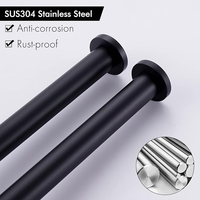 KES Black Swivel Towel Bar for Bathroom 9-Inch Swing Out Double Towel Bar 2-Arm Kitchen Wall Mounted SUS 304 Stainless Steel Matte Black, A2106S23-BK