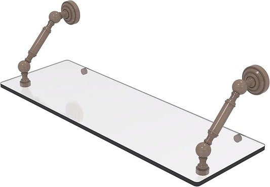 Allied Brass DT-1-24-SHB Dottingham Collection 24 Inch Floating Glass Shelf, Shaded Beige