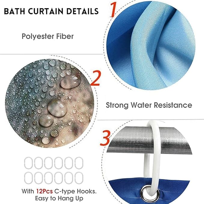 jieprom 4PCS Black Night Mushroom Shower Curtain Bathroom Set with Rugs,Toilet Lid Cover and Bath Mat, Shower Curtain with 12 Hooks, Durable Waterproof Bathroom Decor Set