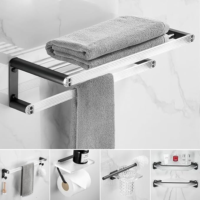 Towel Rack Toilet Golden Bath Towel Rack Bathroom Towel Pendant Set,-Toilet Brush