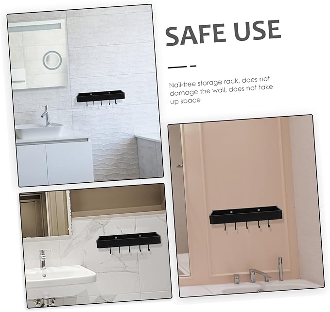 PRETYZOOM Wall-mounted Storage Rack Floating Shelf for Bathroom Kitchen Must Haves Strong Bearing Capacity