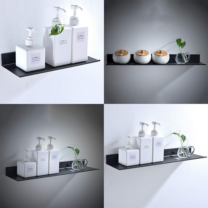 Cabilock Mount Storage Rack Rustproof Floating Shelves Space-Saving Bathroom Shelf