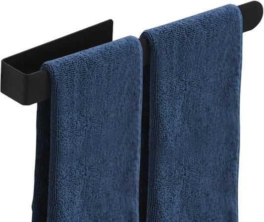 Hand Towel Holder, Self Adhesive Hand Towel Bar，Stainless Steel Bathroom Towel Racks Stick on Wall, Black