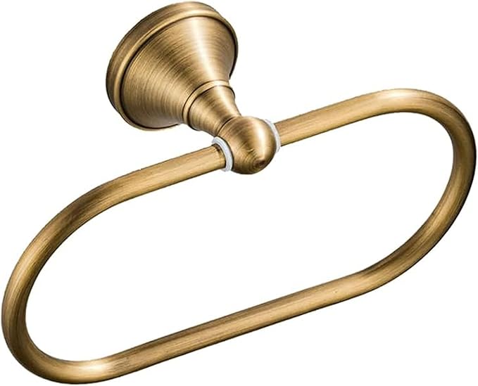 Brass Hand Towel Holder,Antique Towel Ring,Oval Towel Holder for Bathroom Antique Brass Towel Hanger Rustic Bath Accessories Wall Mounted