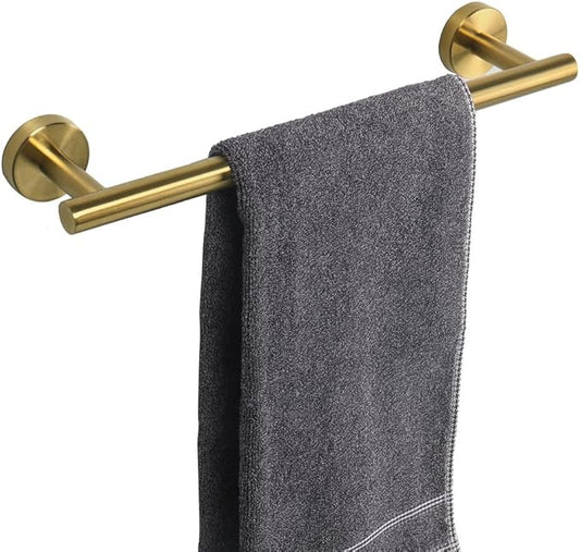 TocTen Bath Towel Bar - Thicken SUS304 Stainless Steel Bathroom Towel Holder, Towel Rod for Bathroom Heavy Duty Wall Mounted Towel Rack Hanger (18IN, Brushed Gold)