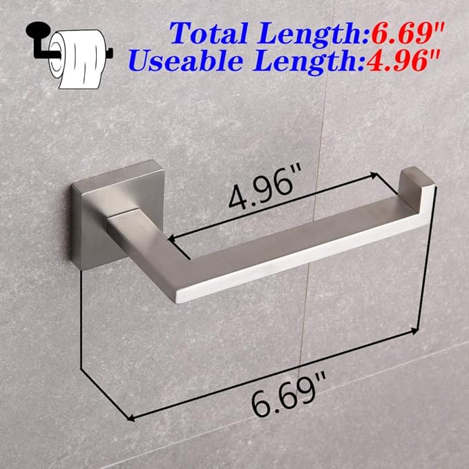 GERZWY Contemporary Stainless Steel Wall Mounted 2-Piece Bathroom Hardware Set - Towel Ring Toilet Paper Holder, Brushed Finish IG1856-2LS