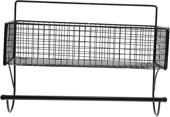 ULTECHNOVO Wall Mounted Bathroom Storage Rack No Drilling Iron Organizer for Toiletries Space Saving Shelf for Bathroom and Kitchen Easy Install Rustproof Design