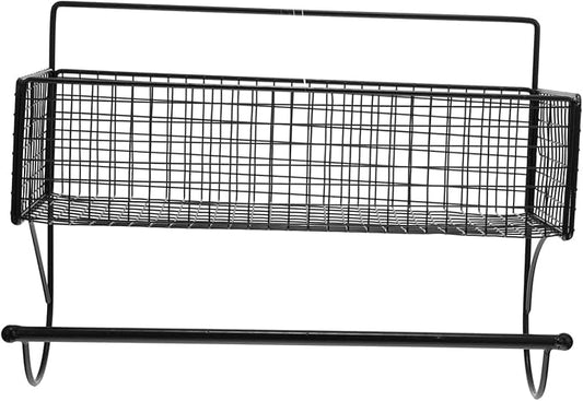 ULTECHNOVO Wall Mounted Bathroom Storage Rack No Drilling Iron Organizer for Toiletries Space Saving Shelf for Bathroom and Kitchen Easy Install Rustproof Design