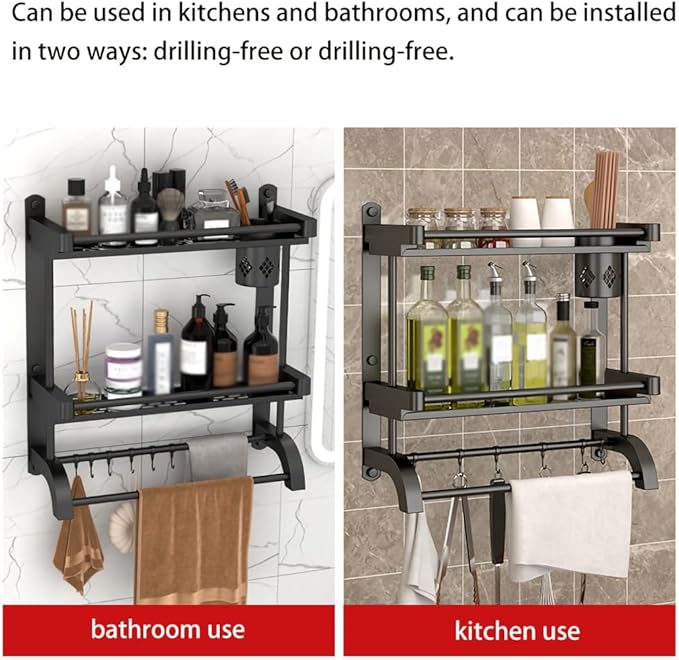 Bathroom Shelves,Bathroom Floating Shelves,Wall Mounted Shelving,Wall Decor and Organizer for Bathroom,Living Room, Kitchen