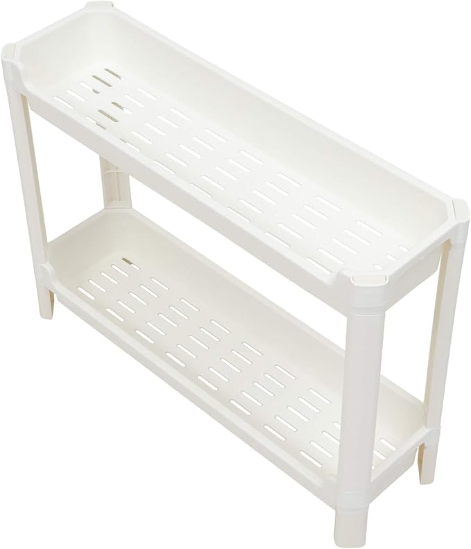 PRETYZOOM Toilet Storage Rack Floor Shelf for Bathroom Home Plastic Rack Corner Storage Shelf