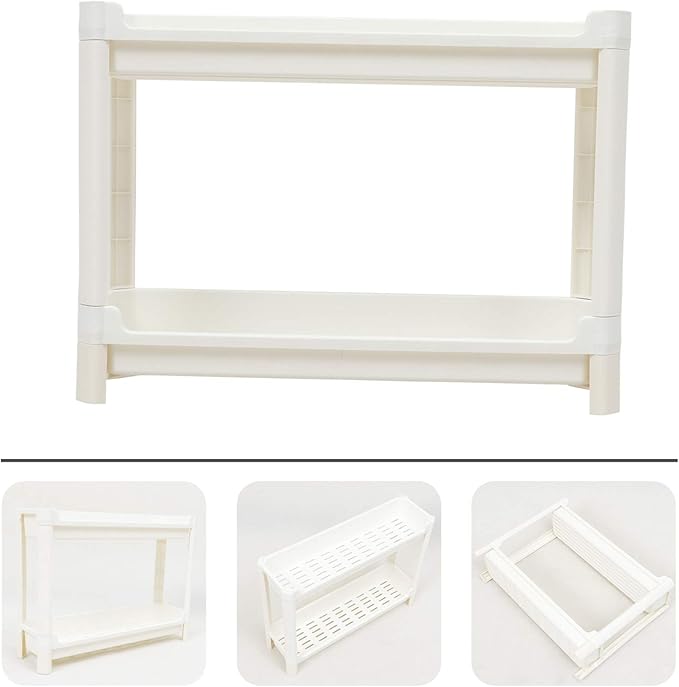 PRETYZOOM Toilet Storage Rack Floor Shelf for Bathroom Home Plastic Rack Corner Storage Shelf