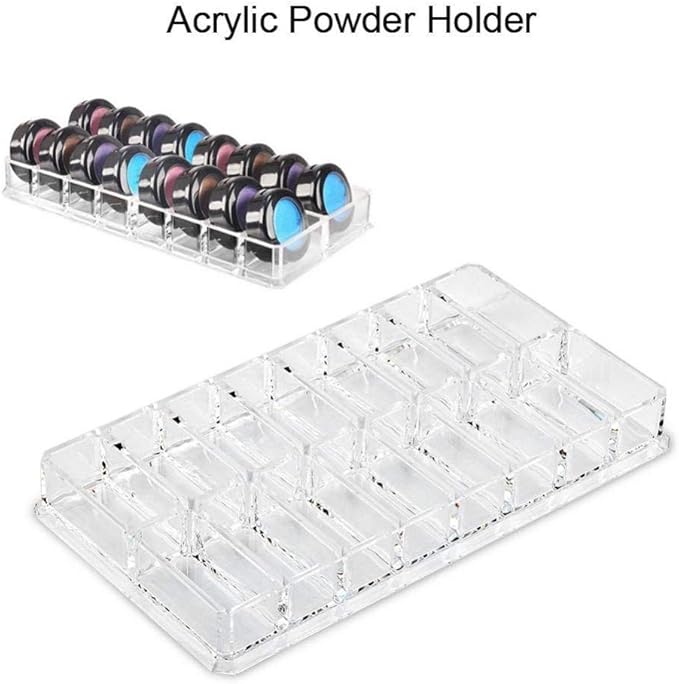 Yosoo Makeup Organizer,16 Grid Transparent Acrylic Larger Makeup Compact Powder Holder Organizer Power Eyebrow Powder Holder Store Box