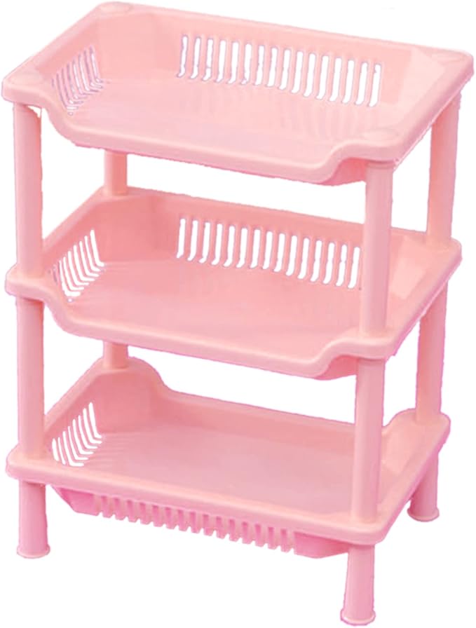 Zerodis 3 Tier Bathroom Shelf Organizer Tool Simple Assembly Multifunction Standing Rack Ideal for Bathroom Kitchen and Laundry Room Storage (#8)