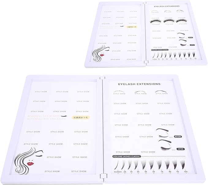 Yinhing Empty Eyelash Display Box,Lash Sample Display Box, Professional False Eyelashes Display Book Organizer Water Proof Makeup Eyelash Display Board