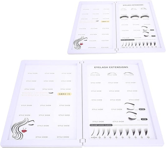Yinhing Empty Eyelash Display Box,Lash Sample Display Box, Professional False Eyelashes Display Book Organizer Water Proof Makeup Eyelash Display Board