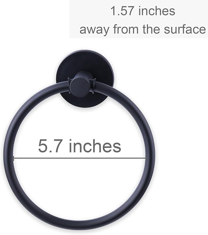 Magnetic Towel Ring Hand Towel Holder Towel Rack Towel Hook Hanger for Refrigerator, Kitchen Stove, Oven, Dishwasher, Sink, Laundry Washing Machine Black