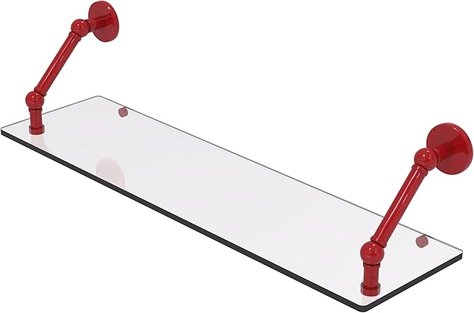 Allied Brass P1000-1-30-FER Prestige Skyline Collection 30 Inch Floating Glass Shelf, Fire Engine Red