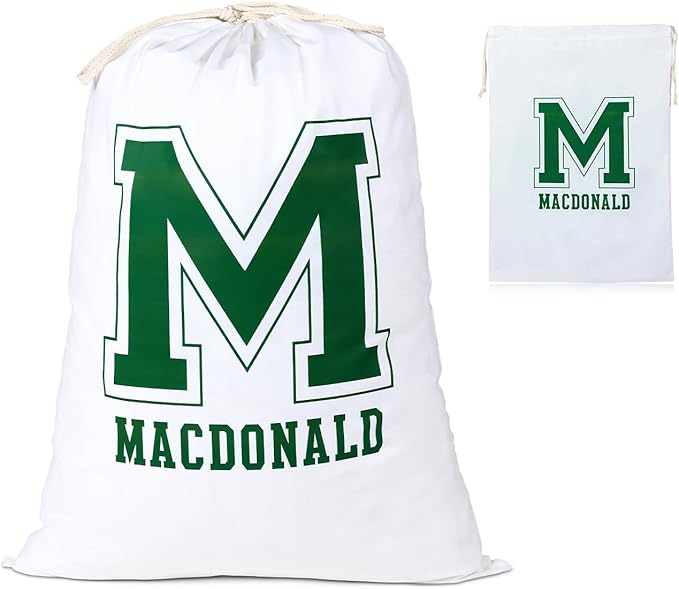 Personalized Initial Name Laundry Bag Custom College Dorm Room Essentials for Girls Guys Dirty Clothes Travel Laundry Bags with Drawstring Strap 19.29"Wx26.77"H