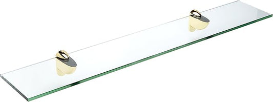 Spancraft Glass H-8x30-Brass Heron Glass Shelf, Brass, 8" x 30"