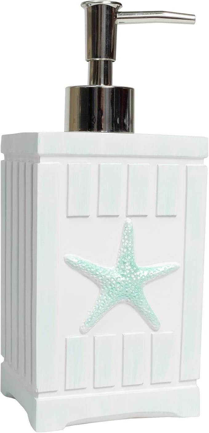 Sweet Home Collection Bathroom Accessories Sets Unique Collections Modern Classic Contemporary Decorative Beautiful Designs Bath Shower Tub D??cor, Lotion Pump/Soap Dispenser, Beach Shells (Pack of 1)
